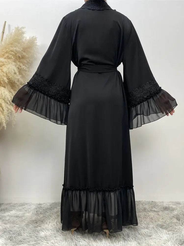 Lace Stitching Full-Length Muslim Abaya S5af4d522ce8340b681f4614cc4850270O
