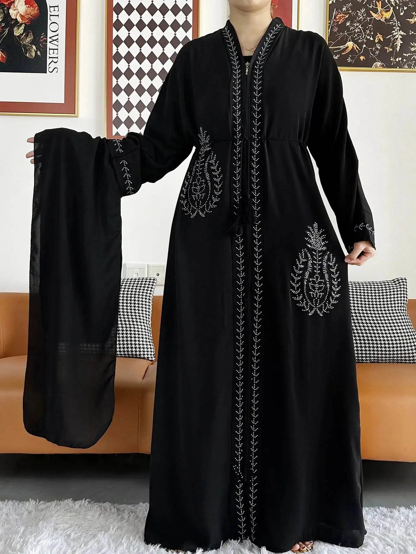 Elegant Chiffon Open Abaya for Muslim Women elegant-chiffon-open-abaya-for-muslim-women-1313938