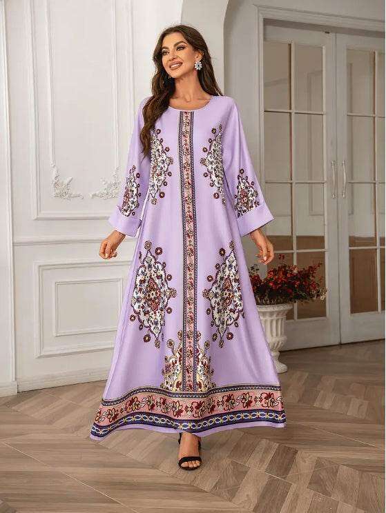 Elegant Floral Print Long Sleeve Abaya Dress 4 elegant-floral-print-long-sleeve-abaya-dress-7530344