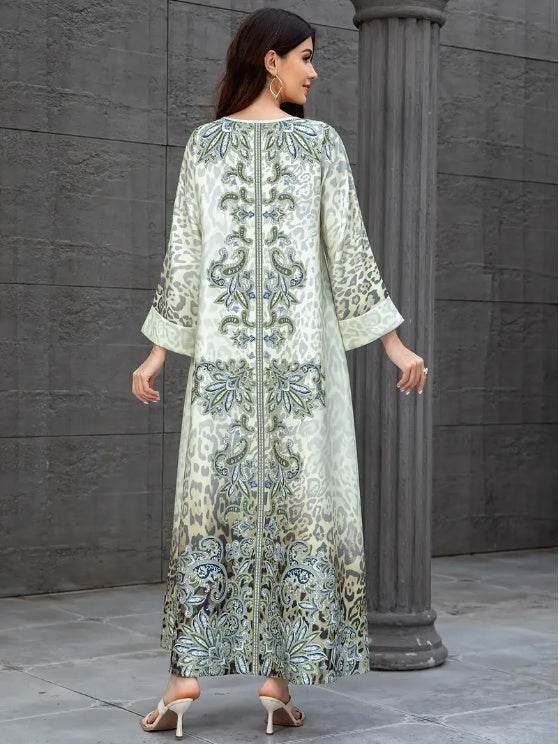 Elegant Floral Print Long Sleeve Abaya Dress 4 elegant-floral-print-long-sleeve-abaya-dress-7332894