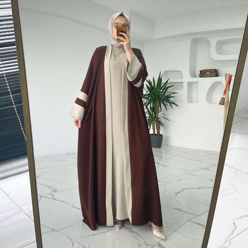 Elegant Women's Abaya Two-Piece Skirt Set elegant-womens-abaya-two-piece-skirt-set-5661535