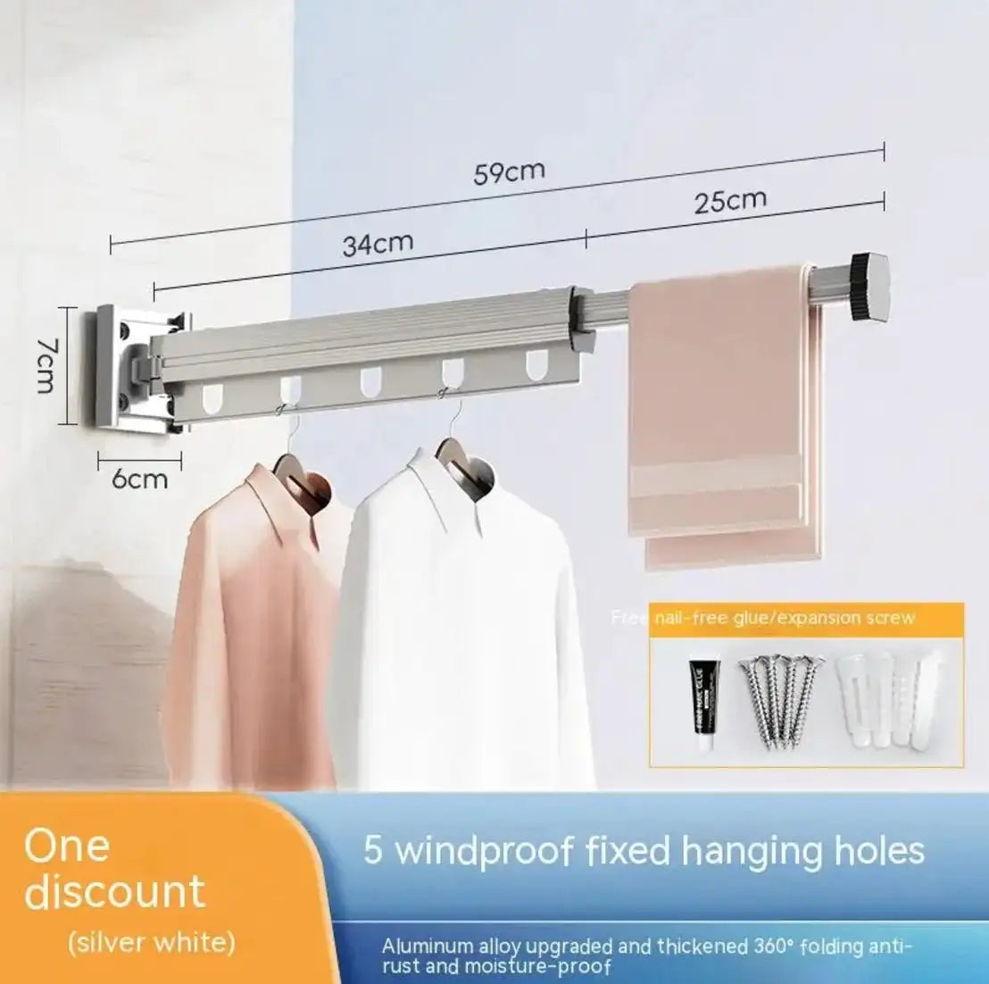 Retractable Aluminum Suction Cup Clothes Hanger retractable-aluminum-suction-cup-clothes-hangerfabaya-uk-7635587