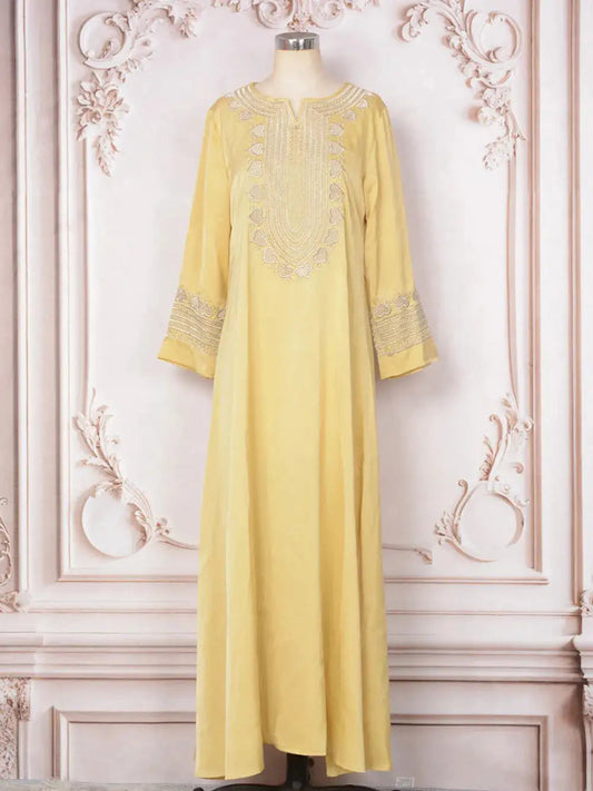 Abaya 2024 Middle Eastern Fashion Embroidered Muslim Robe Thobe Moroccan Islamic Clothing Ramadan Robe luxury abaya dubai Travel - Fabaya UK Abaya 2024 Middle Eastern Fashion Embroidered Muslim Robe Thobe Moroccan Islamic Clothing Ramadan Robe luxury abaya dubai Travel Scc92ec7283d440109077e62a56538417n