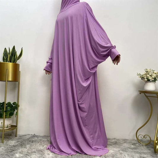 Batwing Long Sleeve Loose Robe Abaya 0 batwing-long-sleeve-loose-robe-abaya-3156290