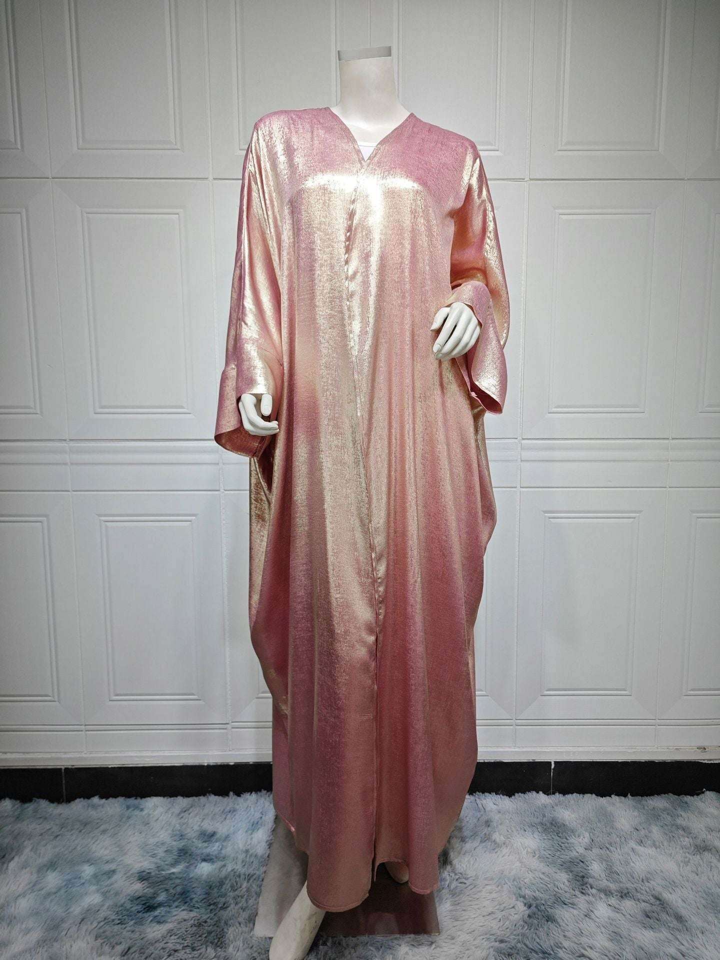 Bronzing Robe Abaya Outer Wear -CJYD209278204DWFabaya UK Fabaya UK PinkFree Size