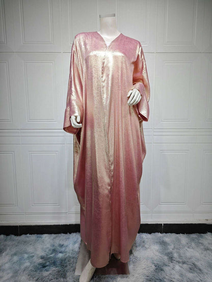 Bronzing Robe Abaya Outer Wear -CJYD209278204DWFabaya UK Fabaya UK PinkFree Size