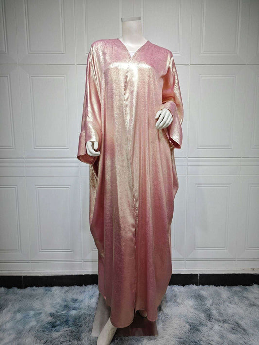 Bronzing Robe Abaya Outer Wear -CJYD209278204DWFabaya UK Fabaya UK PinkFree Size