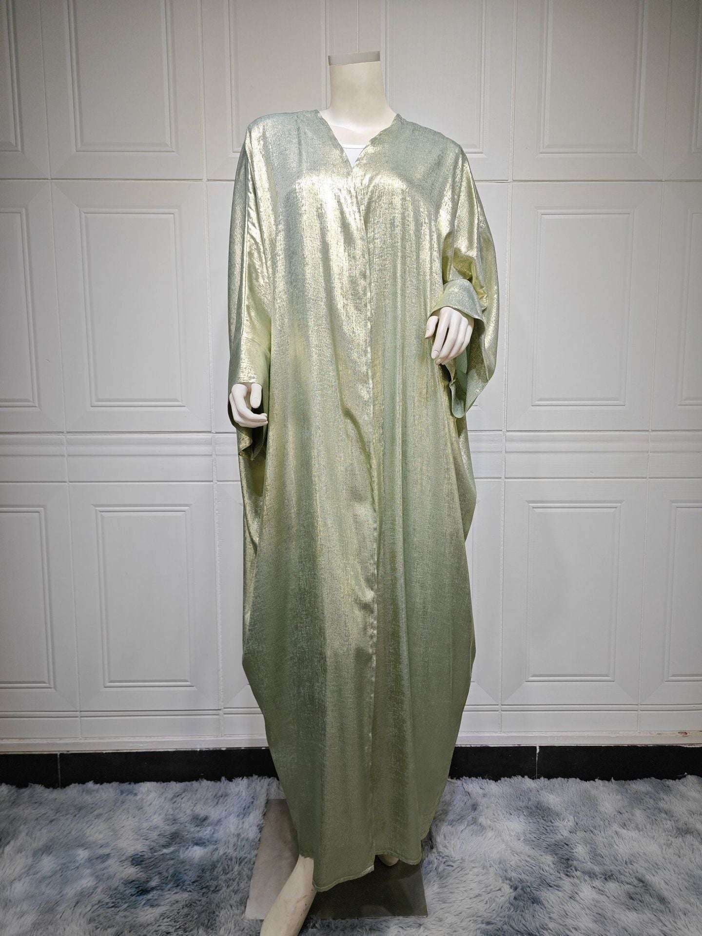 Bronzing Robe Abaya Outer Wear -CJYD209278202BYFabaya UK Fabaya UK Light GreenFree Size