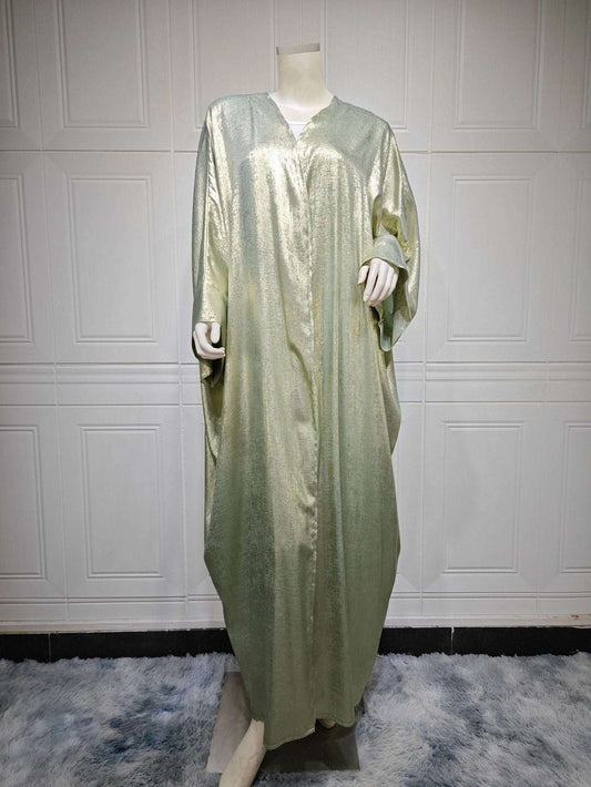 Bronzing Robe Abaya Outer Wear -CJYD209278202BYFabaya UK Fabaya UK Light GreenFree Size