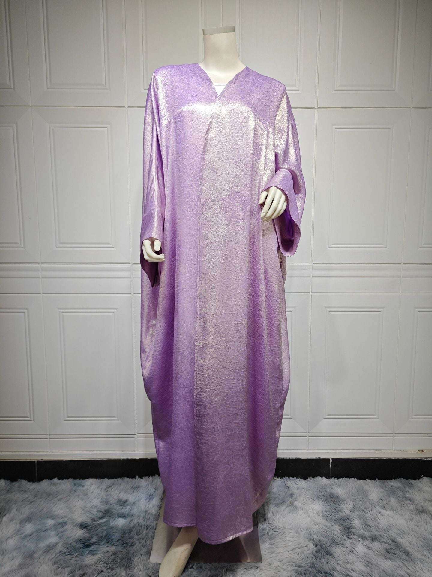 Bronzing Robe Abaya Outer Wear -CJYD209278201AZFabaya UK Fabaya UK Light PurpleFree Size