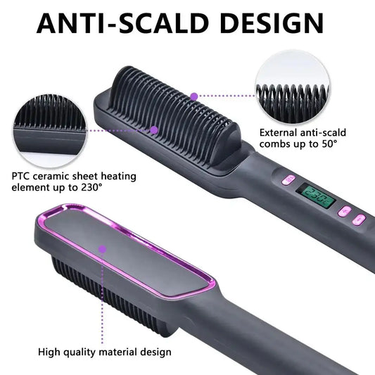 Electric Multifunctional Straight Hair Straightener Comb Anti-Scalding Fabaya UK