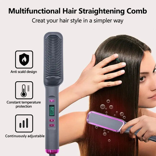 Electric Multifunctional Straight Hair Straightener Comb Anti-Scalding Fabaya UK