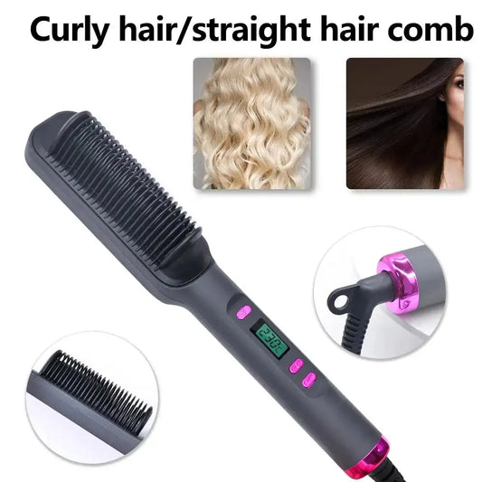 Electric Multifunctional Straight Hair Straightener Comb Anti-Scalding Fabaya UK