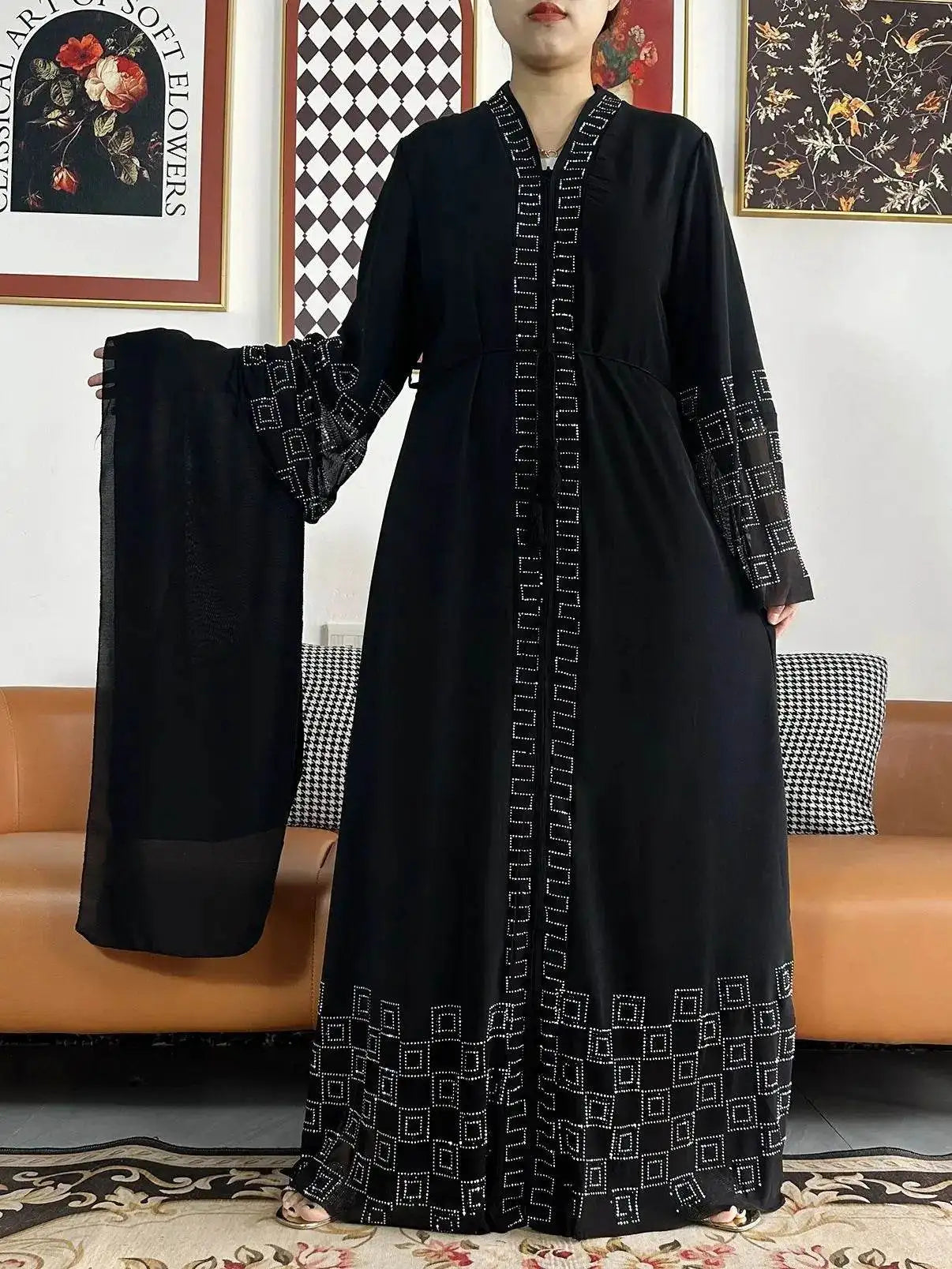 Elegant Chiffon Open Abaya for Muslim Women elegant-chiffon-open-abaya-for-muslim-women-1295011