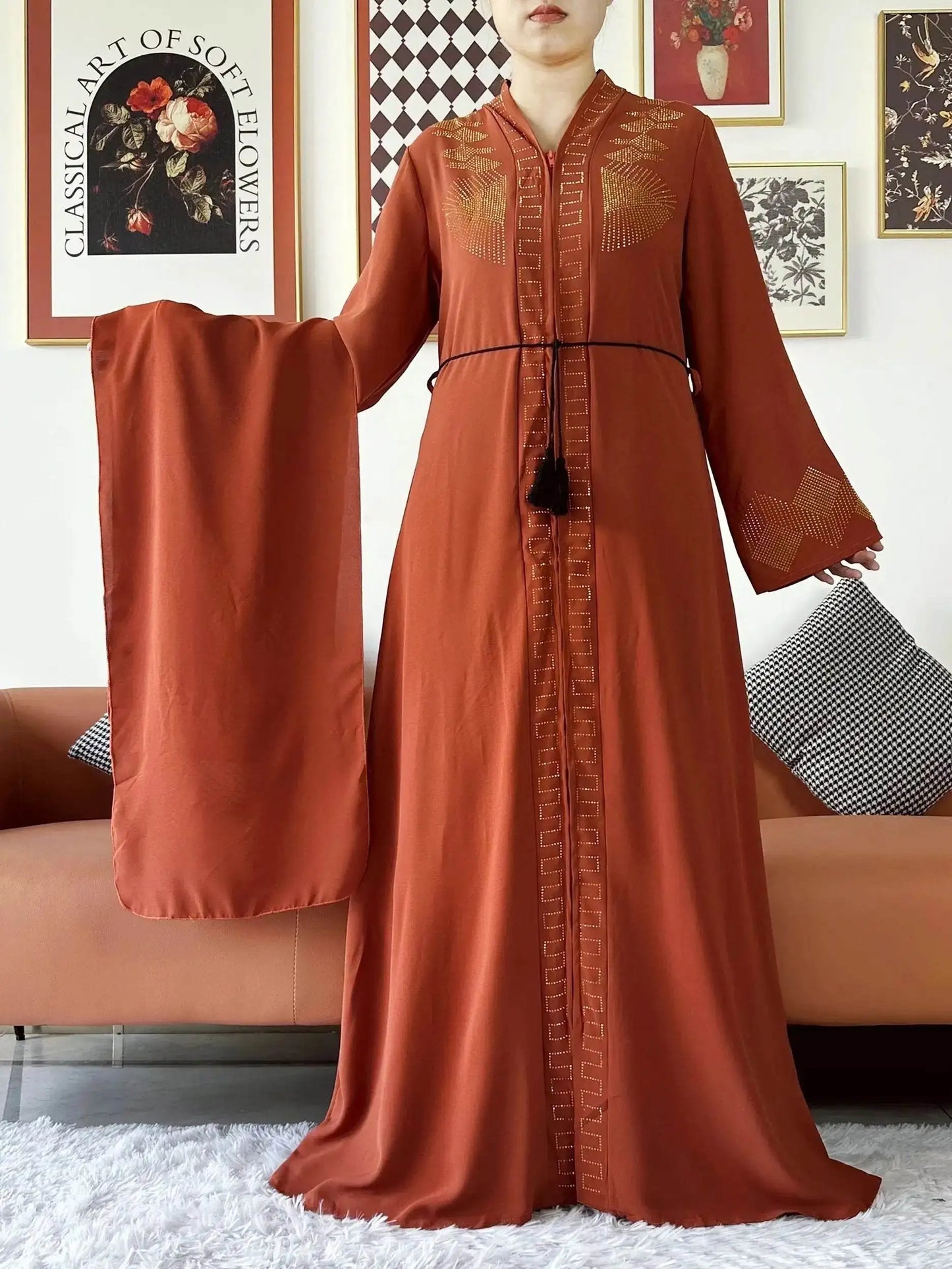 Elegant Chiffon Open Abaya for Muslim Women elegant-chiffon-open-abaya-for-muslim-women-1099525