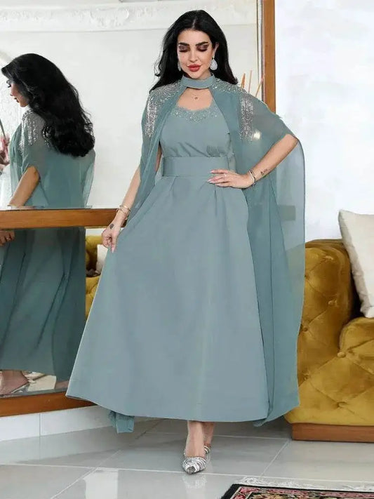 Elegant Eid Abaya Dress with Cloak & Belt elegant-eid-abaya-dress-with-cloak-belt-2690999