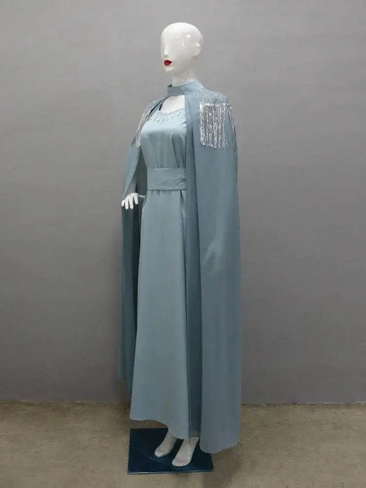 Elegant Eid Abaya Dress with Cloak & Belt elegant-eid-abaya-dress-with-cloak-belt-6911880