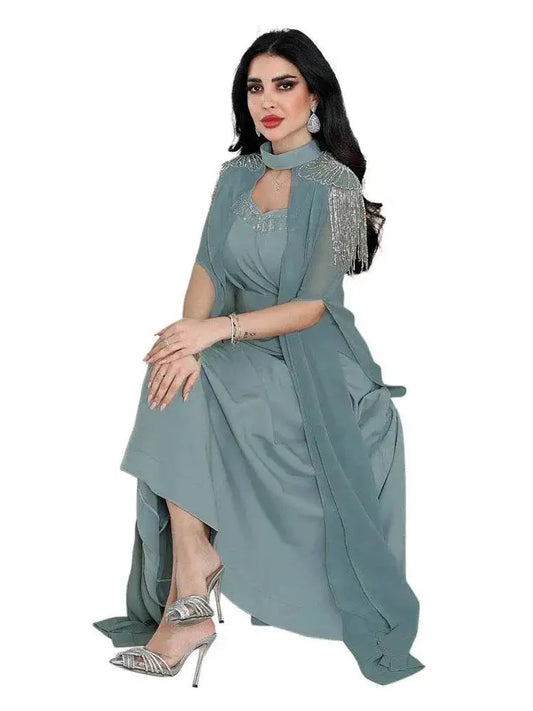 Elegant Eid Abaya Dress with Cloak & Belt elegant-eid-abaya-dress-with-cloak-belt-5684436
