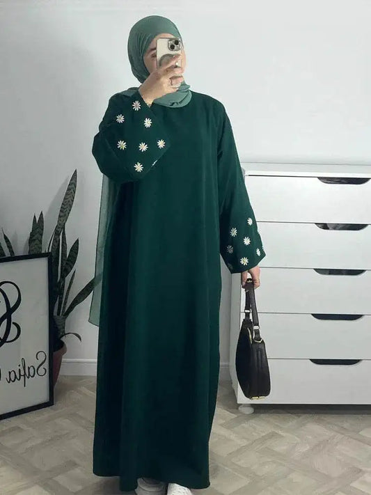 Elegant Eid Abaya Dress with Floral Embroidery elegant-eid-abaya-dress-with-floral-embroidery-3388394