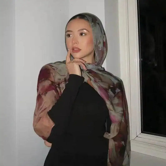Elegant Floral Modal Hijab Scarf 80x180cm elegant-floral-modal-hijab-scarf-80x180cm-8450956