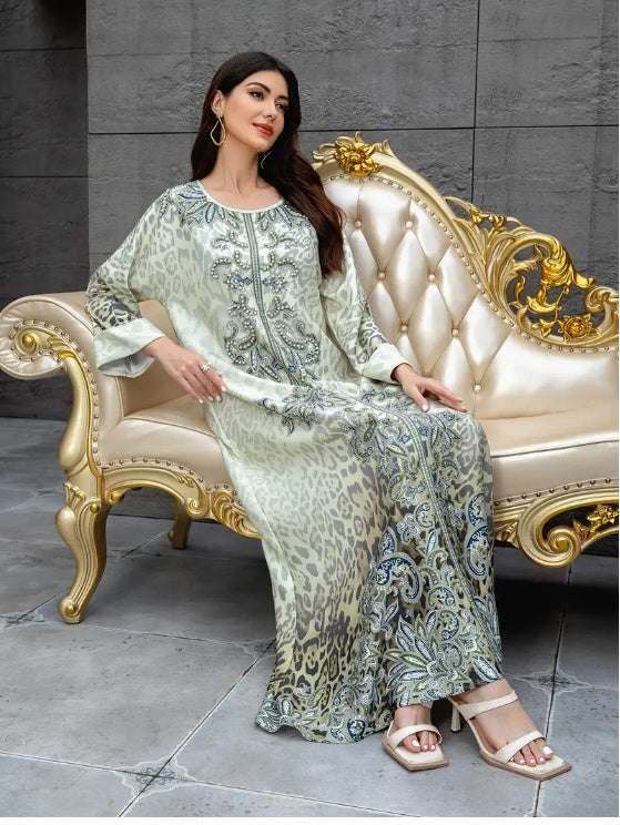 Elegant Floral Print Long Sleeve Abaya Dress 4 elegant-floral-print-long-sleeve-abaya-dress-9149378