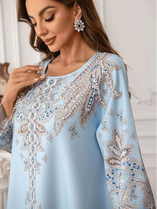 Elegant Floral Print Long Sleeve Abaya Dress 4 elegant-floral-print-long-sleeve-abaya-dress-7341658