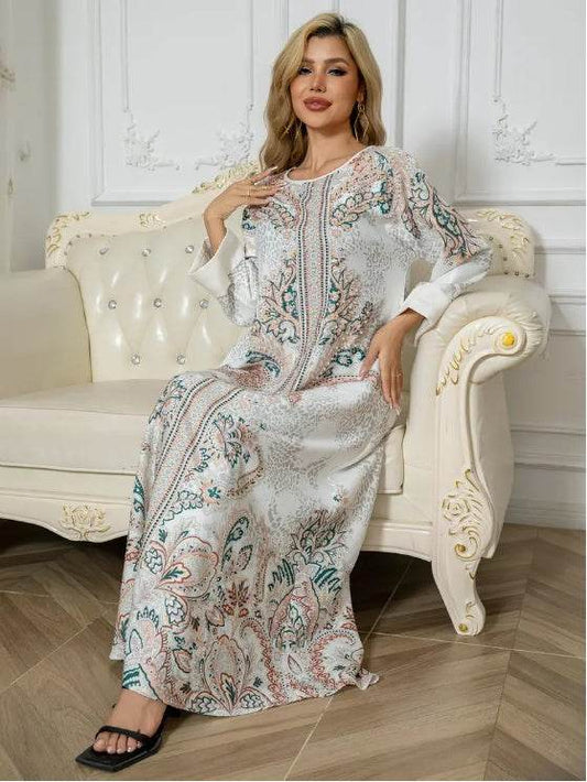 Elegant Floral Print Long Sleeve Abaya Dress 4 elegant-floral-print-long-sleeve-abaya-dress-2947312