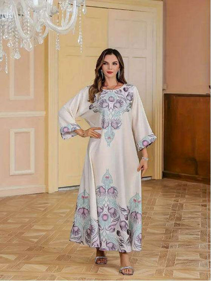 Elegant Floral Print Long Sleeve Abaya Dress 4 elegant-floral-print-long-sleeve-abaya-dress-4630173