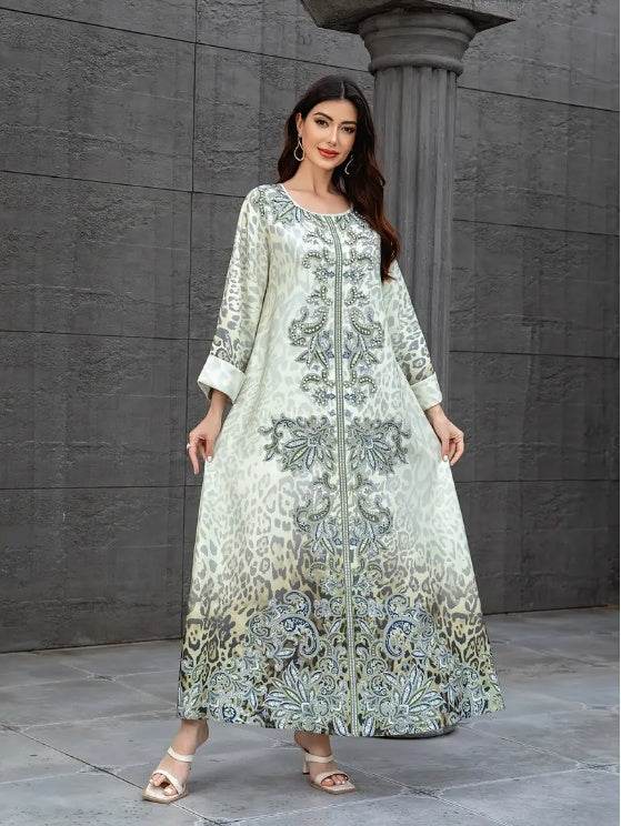 Elegant Floral Print Long Sleeve Abaya Dress 4 elegant-floral-print-long-sleeve-abaya-dress-9472716