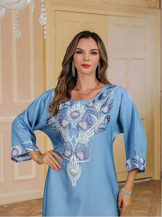 Elegant Floral Print Long Sleeve Abaya Dress 4 elegant-floral-print-long-sleeve-abaya-dress-7238281
