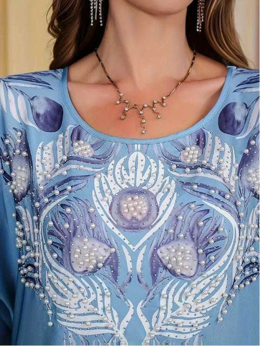 Elegant Floral Print Long Sleeve Abaya Dress 4 elegant-floral-print-long-sleeve-abaya-dress-3050549