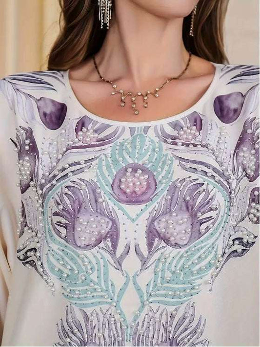 Elegant Floral Print Long Sleeve Abaya Dress 4 elegant-floral-print-long-sleeve-abaya-dress-3859927