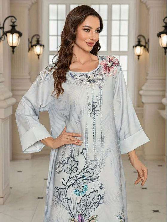 Elegant Floral Print Long Sleeve Abaya Dress 4 elegant-floral-print-long-sleeve-abaya-dress-1618888