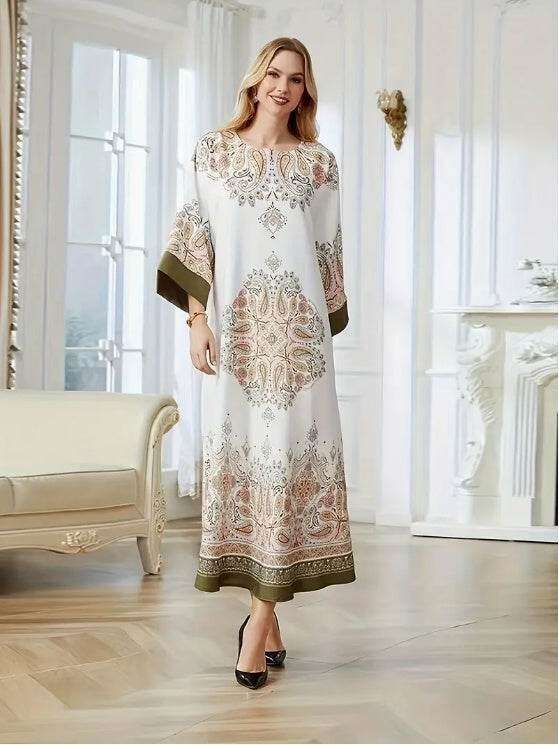Elegant Floral Print Long Sleeve Abaya 4 elegant-floral-print-long-sleeve-abaya-7413808