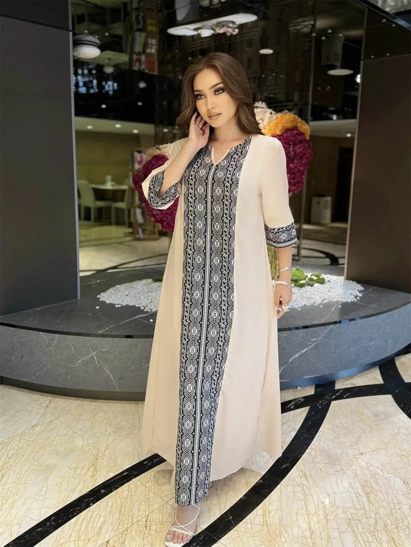 Elegant Printed Muslim Maxi Dress - Hijab Ready elegant-printed-muslim-maxi-dress-hijab-ready-9192073