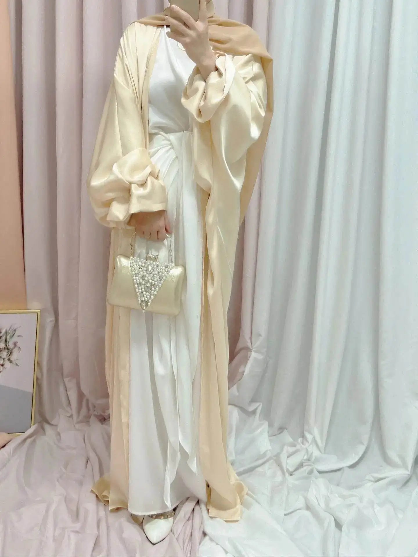 Elegant Puff Sleeve Loose Abaya Robe elegant-puff-sleeve-loose-muslim-abaya-robe-9181426