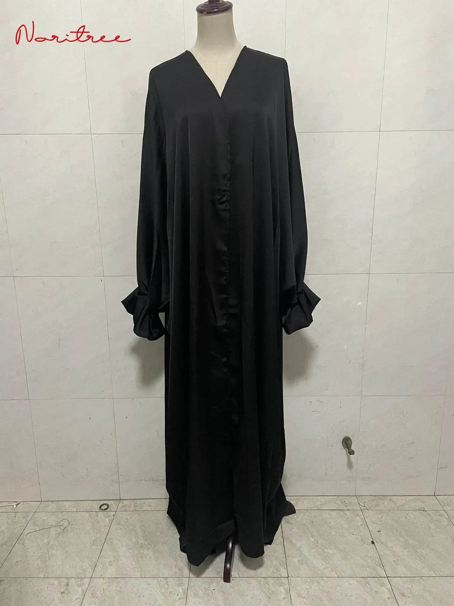 Elegant Puff Sleeve Loose Abaya Robe elegant-puff-sleeve-loose-muslim-abaya-robe-3619538