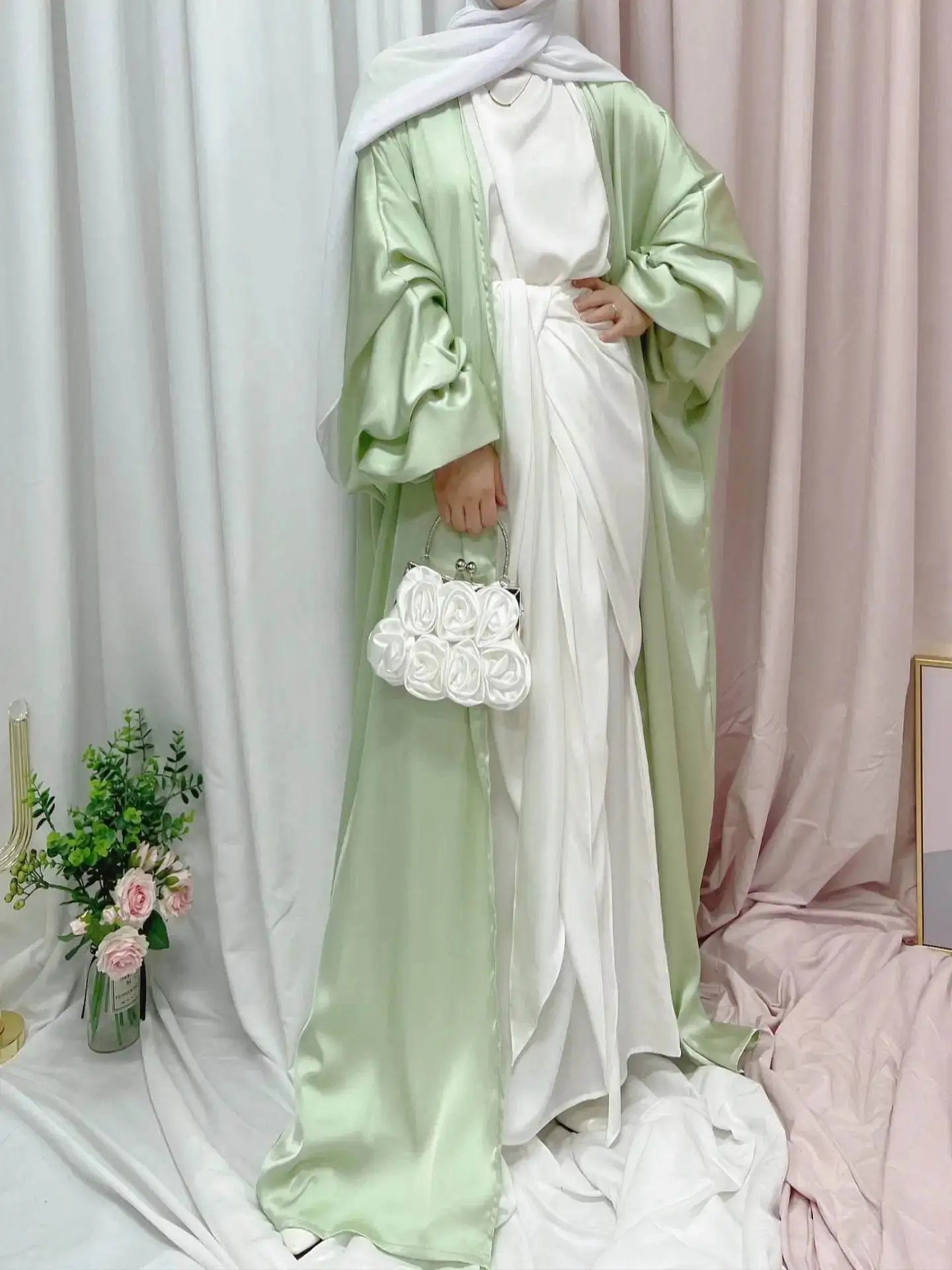 Elegant Puff Sleeve Loose Abaya Robe elegant-puff-sleeve-loose-muslim-abaya-robe-3796970