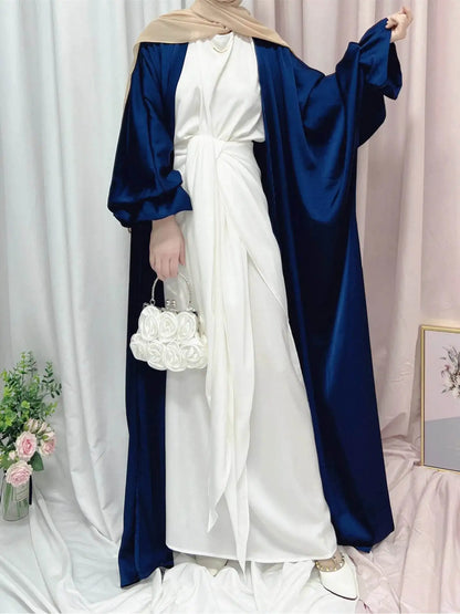 Elegant Puff Sleeve Loose Abaya Robe elegant-puff-sleeve-loose-muslim-abaya-robe-1712211