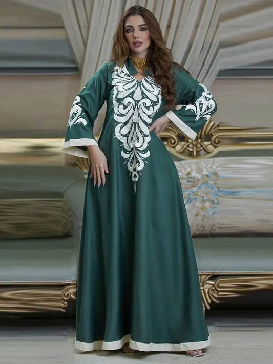 Embroidered Long Sleeve Abaya Dress embroidered-long-sleeve-abaya-dress-1028277