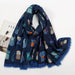 Fashion Cat Print Fringe Shawl Scarf 180x85cm fashion-cat-print-fringe-shawl-scarf-180x85cm-9906270