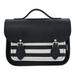 Leather Midi Satchel - Gothic Striped White & Black Midi Satchel leather-midi-satchel-gothic-striped-white-black-3445125