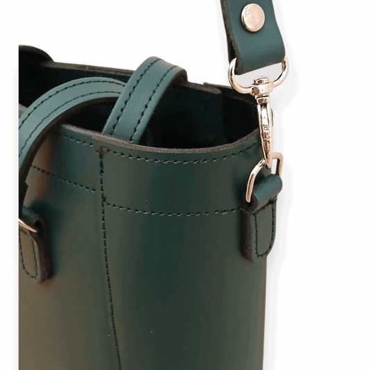 Leather Mini Twist Lock Shopper Bag - Pine Tote leather-mini-twist-lock-shopper-bag-pine-7691172