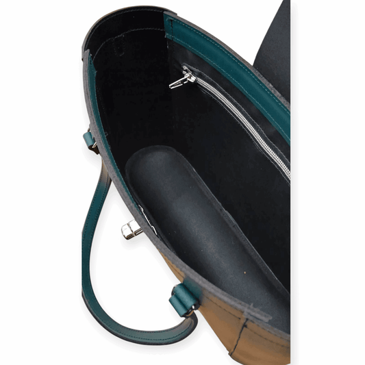 Leather Mini Twist Lock Shopper Bag - Pine Tote leather-mini-twist-lock-shopper-bag-pine-5879594