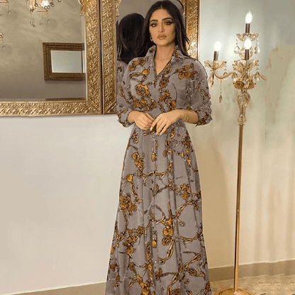 Middle Eastern ethnic elegant dress retro printed robe - Fabaya UK Women's fashion MUSILIN Middle Eastern ethnic elegant dress retro printed robe 1924661224449855488