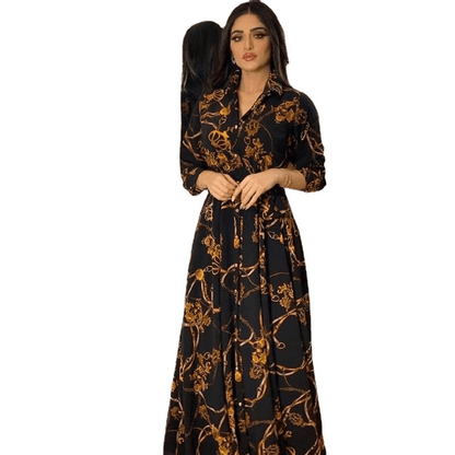 Middle Eastern ethnic elegant dress retro printed robe - Fabaya UK Women's fashion MUSILIN Middle Eastern ethnic elegant dress retro printed robe 1924661234310664192