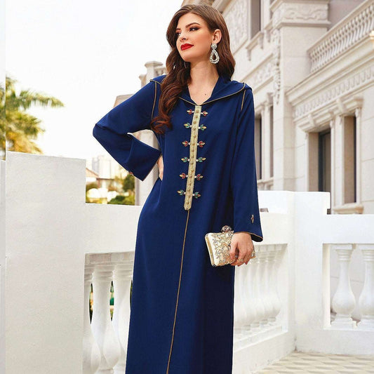 Navy Diamond Hooded Robe Abaya 0 navy-diamond-hooded-robe-abaya-6553684