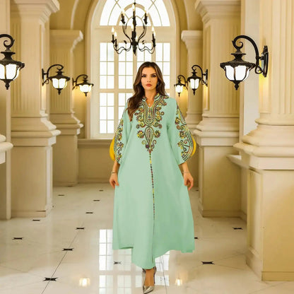 New Style Middle Eastern Muslim Women's Clothing Robe. Arabian Turkish Abaya. Rope Embroidery V - neck Casual Elegant Dress. - Fabaya UK New Style Middle Eastern Muslim Women's Clothing Robe. Arabian Turkish Abaya. Rope Embroidery V - neck Casual Elegant Dress. Sec27ca859acd4b7b963a7271874fe5deg