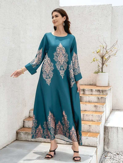 Peacock Flower Printed Long Robe 4 peacock-flower-printed-long-robe-6285892
