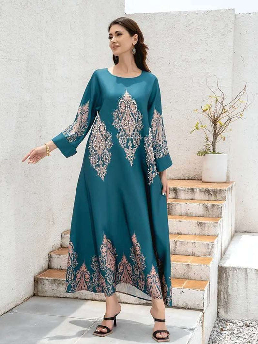 Peacock Flower Printed Long Robe 4 peacock-flower-printed-long-robe-6285892